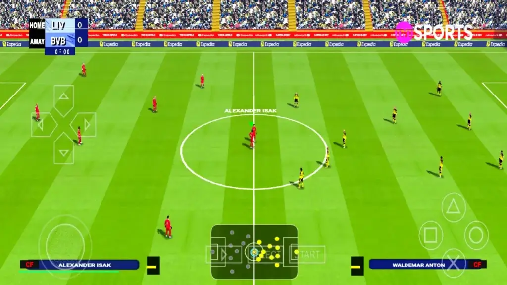 Gameplay showing exhibition and league matches with updated UCL kits