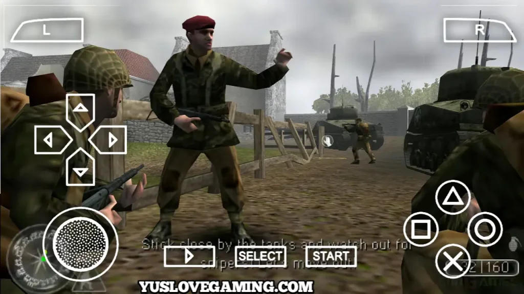 Call of Duty Roads to Victory PSP cinematic battle scene enhanced on Android PPSSPP emulator