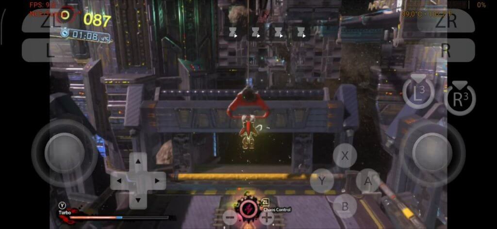 Modern Sonic battling enemies in remastered Chemical Plant stage with stunning visuals on Android