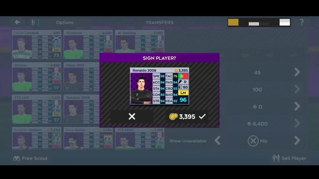 DLS 26 APK player sign-up screen with team selection, custom avatar, and new season transfer updates.