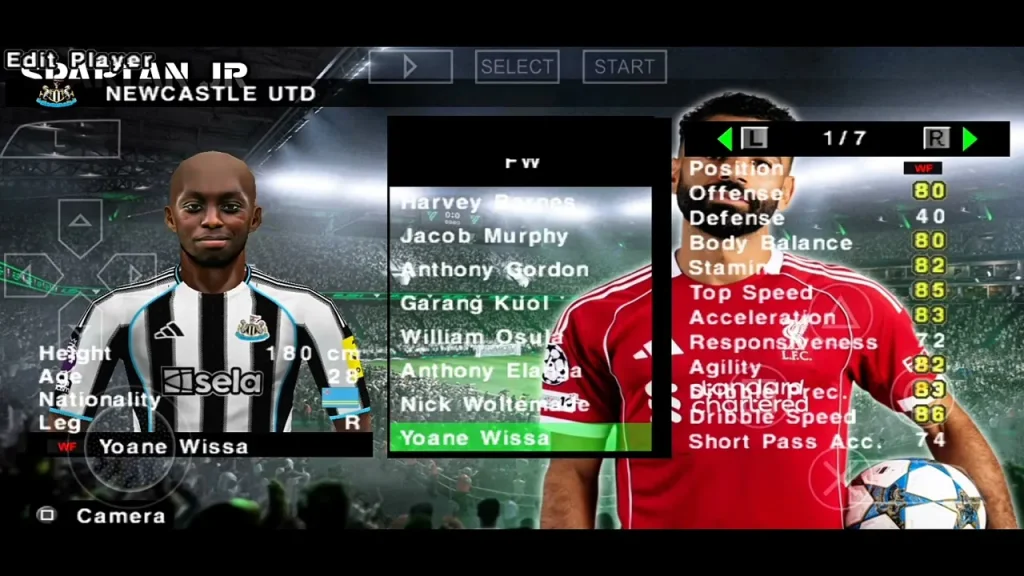 EA SPORTS FC 26 PSP squad screen showing updated transfers and new season kits