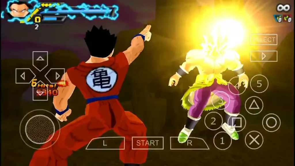 Ultra Instinct Goku vs Super Saiyan 4 Gogeta epic 60FPS battle in Dragon Ball Z TTT Greatest PSP mod