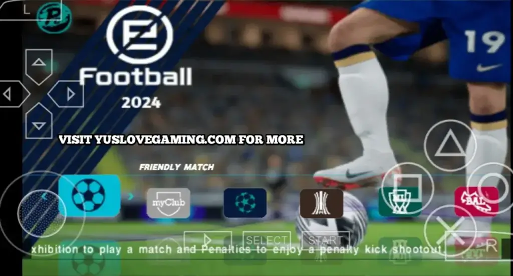 eFootball PES 2024 PSP ISO Android gameplay with no texture and no savedata