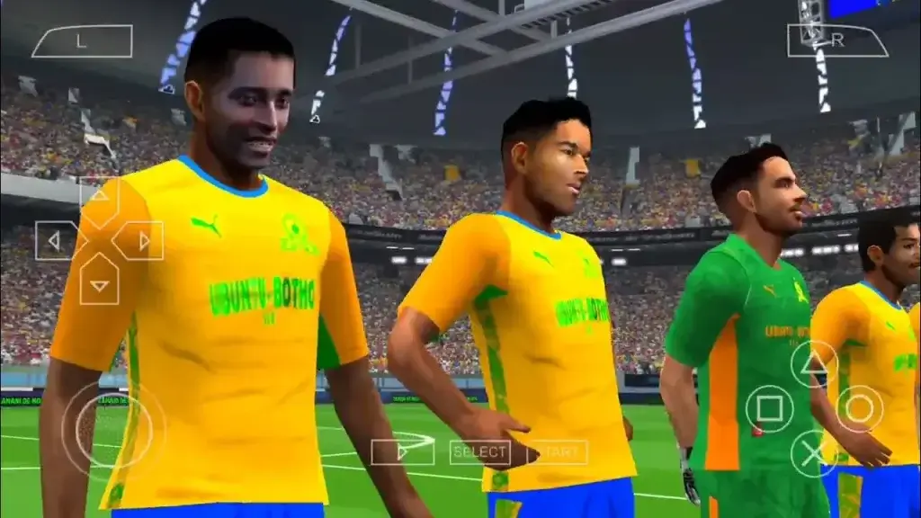 eFootball PES 2026 PPSSPP Betway Premiership Android gameplay showing players coming out from inner room