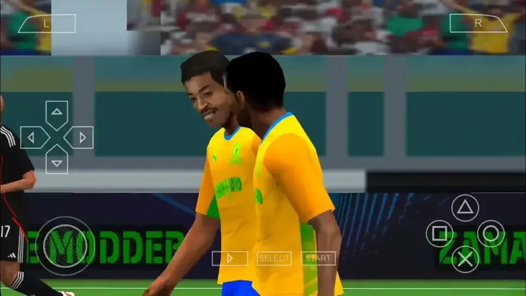 eFootball PES 2026 PPSSPP Betway Premiership Android gameplay showing HD graphics and PS5 camera angle