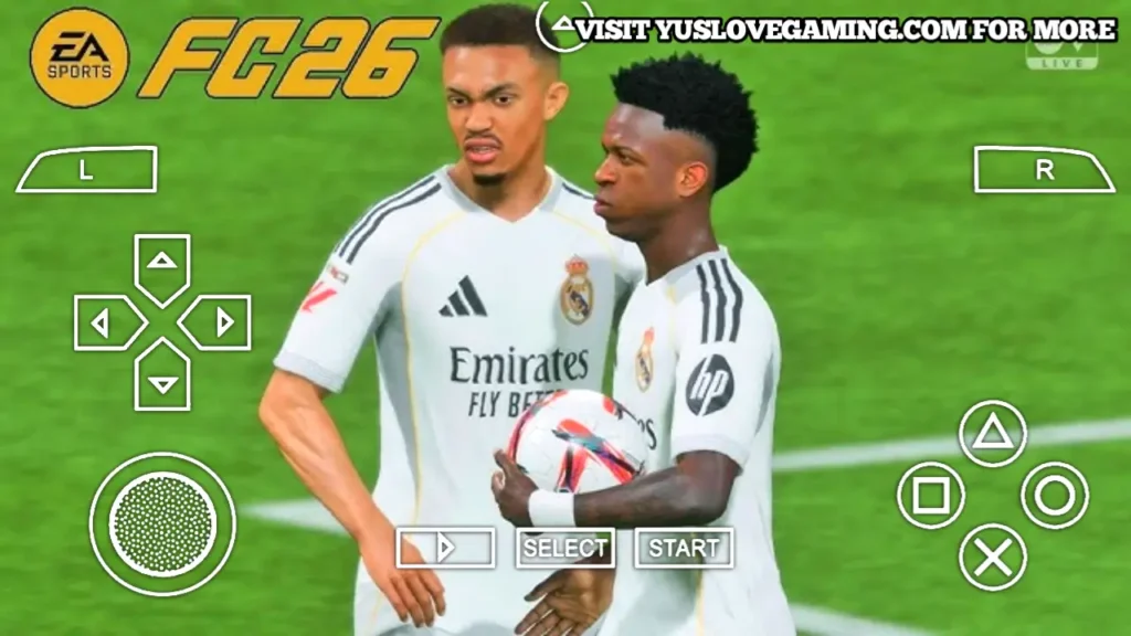 FC 26 PSP squad screen showing updated player photos and transfers.