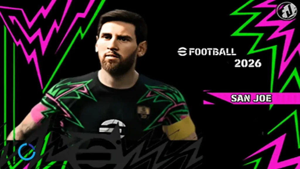 eFootball PES 26 PPSSPP main menu showing cover HD Graphics with smooth gameplay, no lag and 100% working.