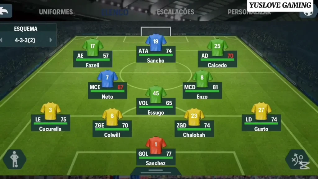Fifa 14 mod ea sports fc 26 apk+obb showing formation