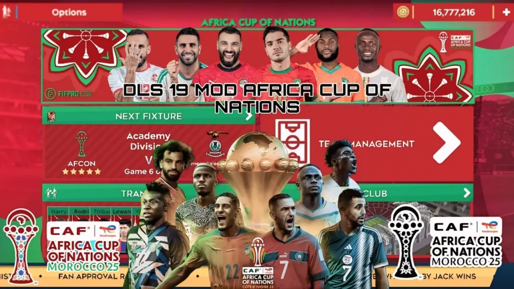 DLS 26 africa cup of nations gameplay showing african national teams in tournament match