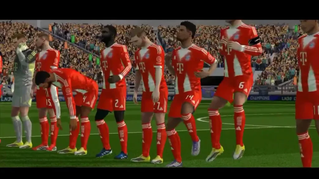 FTS 26 Mobile gameplay showing 4K grass and updated 2026 jerseys on Android.