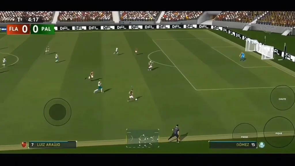 Android football game with real player faces and modern squads