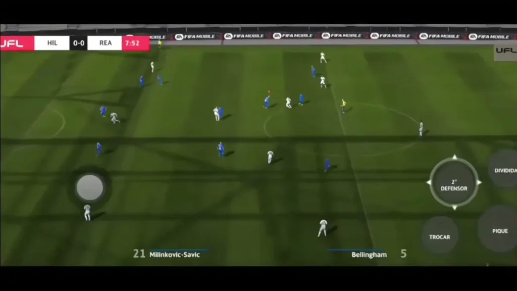 Football match with UFL style visuals and improved lighting effects