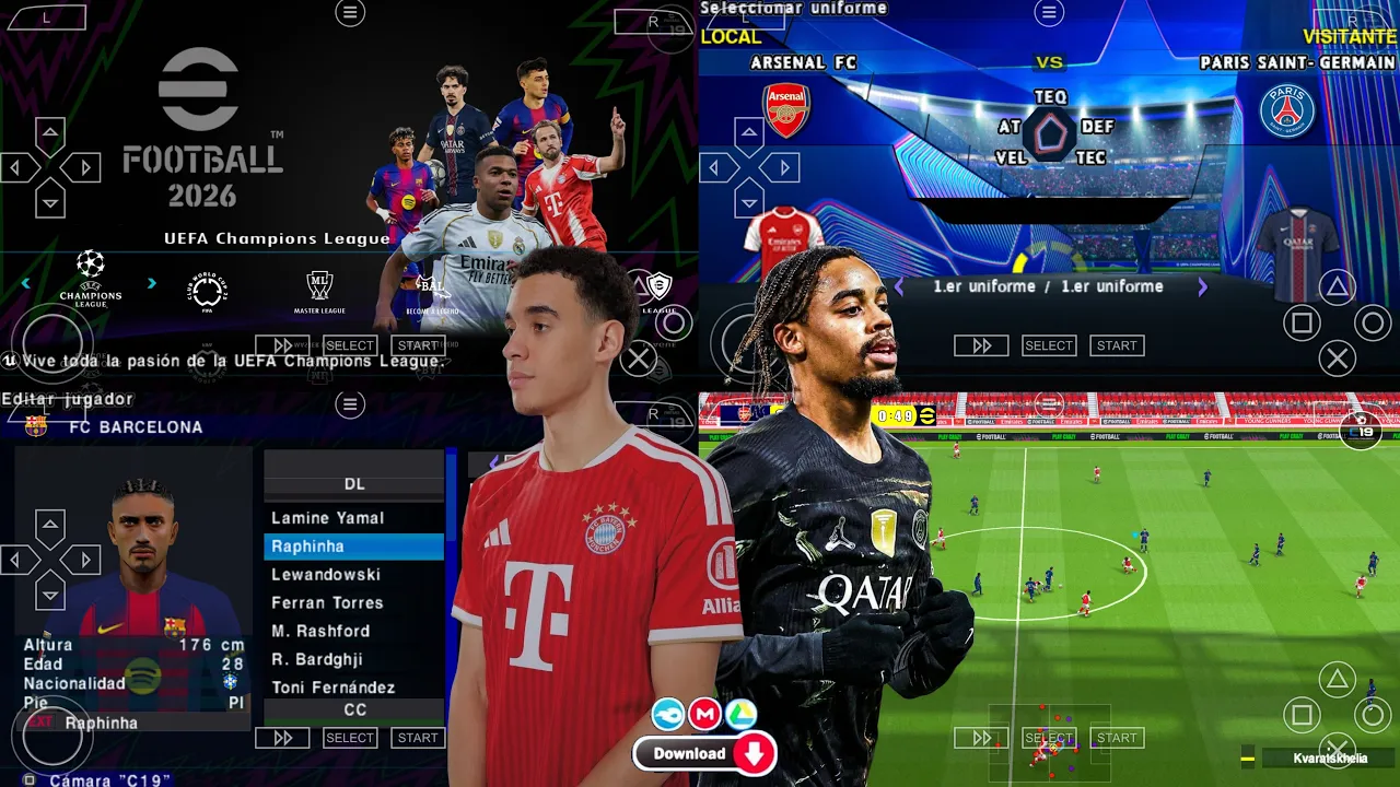 eFootball PES 2026 PPSSPP Android Offline 4K Graphics