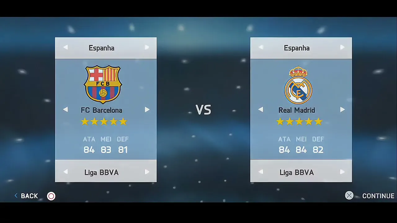 PES 2008 MOBILE OFFLINE ANDROID PS4 GRAPHICS FIFA 16 MOD THEME 2 PES 2008 Mobile gameplay showing Barcelona vs Real Madrid in FIFA 16 MOD Theme and PS4 graphics