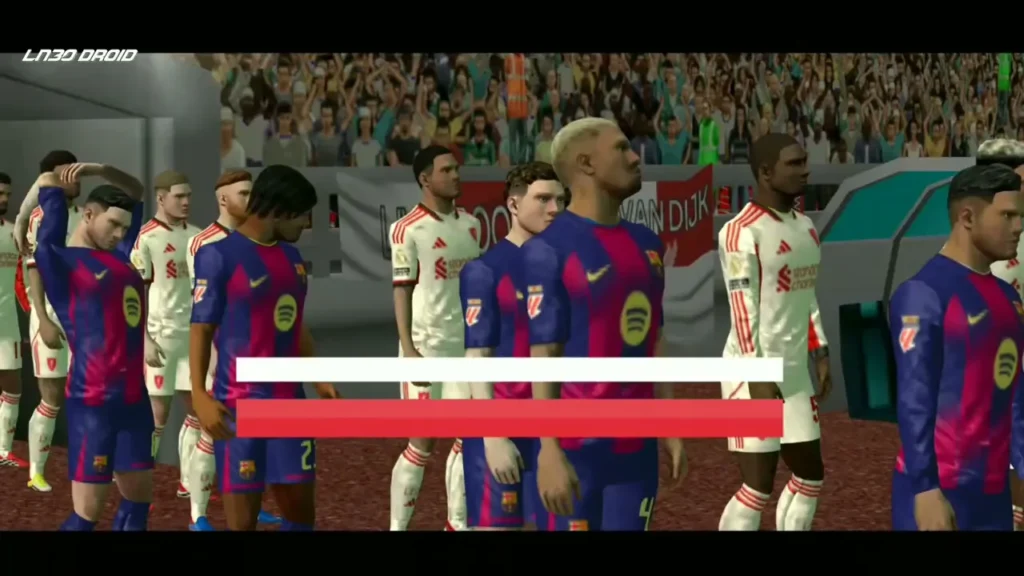 Offline football match with updated kits and realistic stadium atmosphere