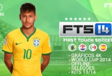 FTS 14 Mobile MOD FIFA World Cup 2014 for Android. Experience the legendary Brazil 2014 tournament completely offline with HD national kits, realistic stadiums, and smooth retro controls.