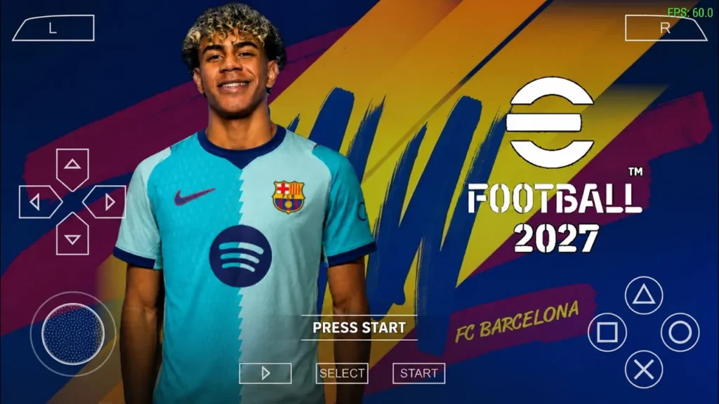 eFootball PES 2027 PPSSPP Android Offline New Kits 26/27 2 eFootball PES 2027 PPSSPP gameplay featuring 4K graphics and 2026/27 season kits.