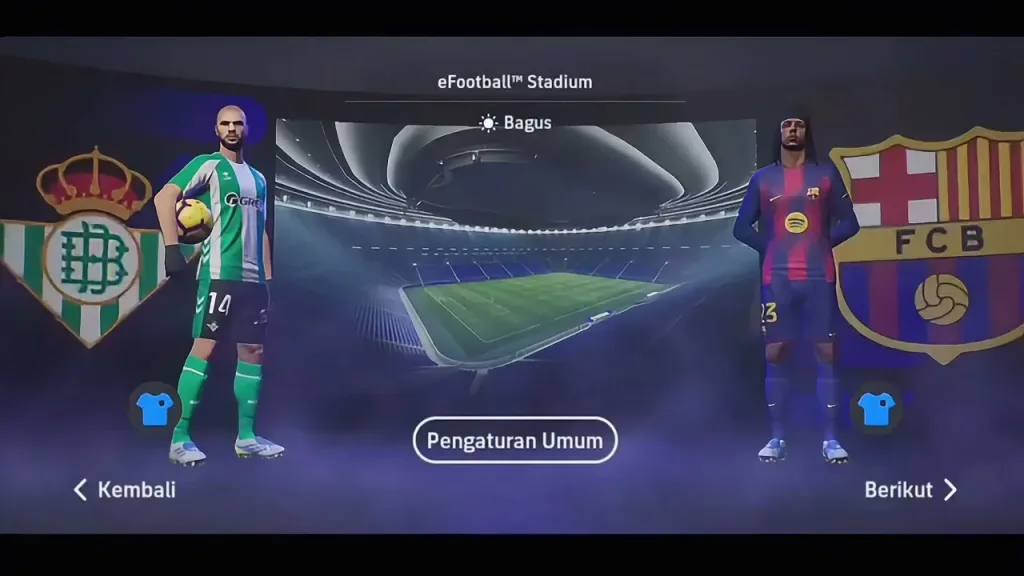 Android football match showing updated 2026/27 kits and realistic stadium atmosphere.